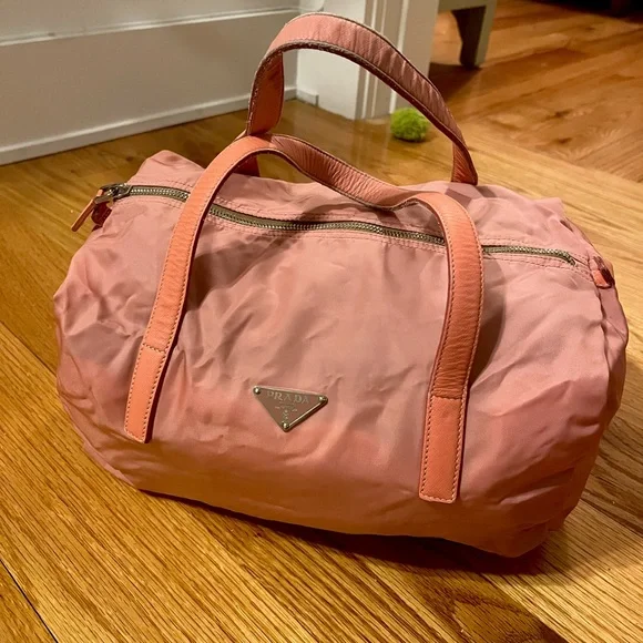 Prada nylon pink vintage mini duffel bag
